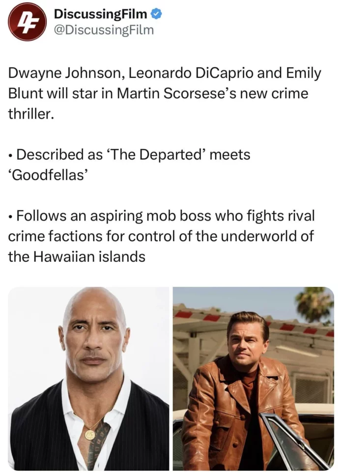 Dwayne Johnson Leonardo DiCaprio new movie opportunity