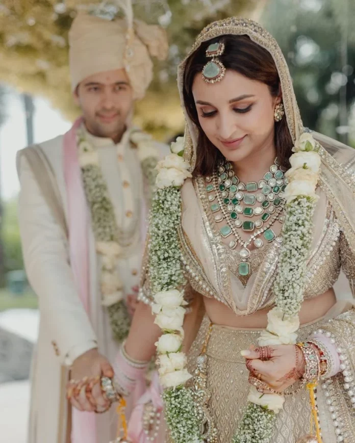 Parineeti Chopra contemporary floral lehenga wedding look