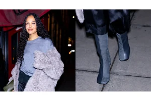 Tessa Thompson’s Two-Tone Boots Set 2026 Fashion Trend